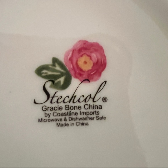 Stechcol Gracie Bone China by Coastal Imports White Cup Mug Pink Flower Garden - Picture 7 of 13